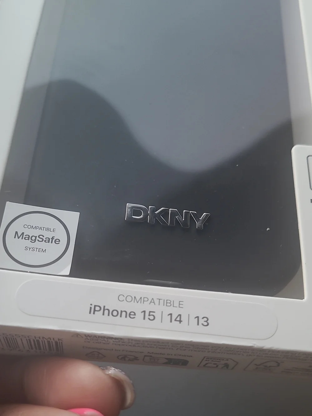DKNY Black iPhone Case with Subtle Logo - MagSafe Compatible